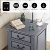 Vlsrka Farmhouse Nightstand with Hidden Compartment, 3 Drawers, LED Light, Motion Sensor & Charging Station - 4 of 4