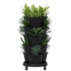 VECELO 5-Tier Vertical Garden Planter, Self Watering Stackable Planter with Wheels for Strawberries, Flowers, Vegetables - 2 of 4