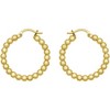 14k Yellow Gold 3mm Bead Hoop Earrings - 3 of 4