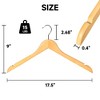 BP4U Premium Solid Wood Coat Hangers, Heavy Duty Non-Slip Hangers with 360° Swivel Hook & Contoured Shoulders, Space-Saving for Jackets & Suits - 2 of 4