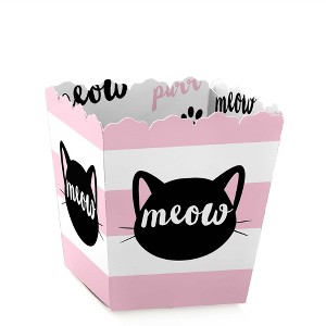 Big Dot of Happiness Purr-fect Kitty Cat - Party Mini Favor Boxes - Kitten Meow Baby Shower or Birthday Party Treat Candy Boxes - Set of 12 - 1 of 4