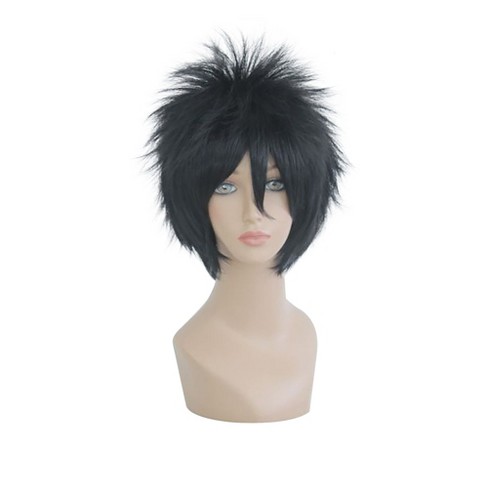 Short spiky black shop human hair wigs