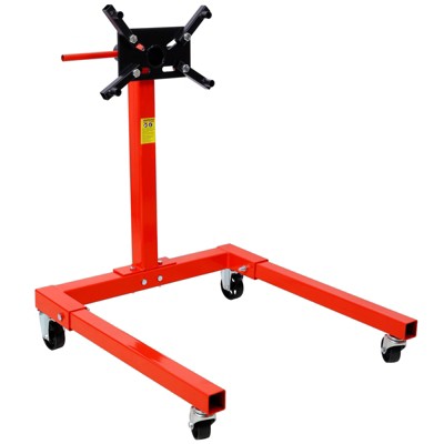 VisioGear Engine Stand, 1500 LBS Motor Stand with 4 Wheels, 360 Degree Rotating Head & 4 Adjustable Arms for Garage, Auto Repair, Red, 32.5"*29"*36"