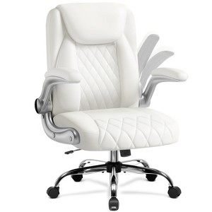 COMHOMA  Leather Office Chair, Big and Tall Office Chair 300LBS Wide Seat, High Back Executive Leather Chair Adjustable Task Chair Lumbar Back - 1 of 4