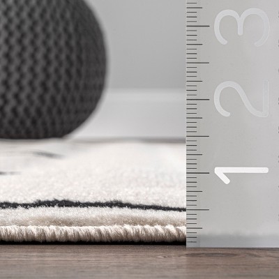 Romina Gray and Black 9' x 12' Synthetic Area Rug