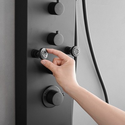 Matte Black 47'' Stainless Steel Shower Panel with Jets