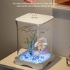 Aquarium Starter Kits, Desk Aquarium Complete Set with Feeding Opening Top and Built-in Floor Light - 3 of 4