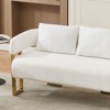 Okak Modern Teddy Fleece Upholstered Back Armchair with Gold Metal Frame,Leisure Reception Chair for Living Rooms,Relaxation Areas - 3 of 4