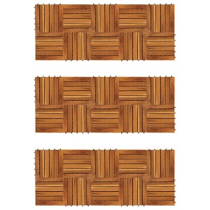 vidaXL Decking Tiles Vertical Pattern 11.8"x11.8" Acacia Set of 30 - 1 of 4