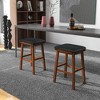 Tangkula Set of 4 PU Leather Bar Stools 30" Counter Height Dining Stools w/ Upholstered Seat - 4 of 4