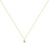 14K Yellow Gold Plated Silver Diamond Solitaire Milgrain Pendant Necklace - 4 of 4