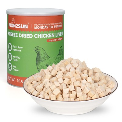 MON2SUN Freeze Dried Chicken Cat and Dog Treats, Single Ingredient Natural and Healthy Dog Snacks, High Protein Training Treats & Food Topper