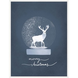 Amanti Art Snow globe Deer by Goed Blauw Canvas Wall Art Print Framed - 1 of 4