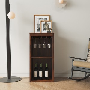 17.8" Modular Wine Bar Cabinet with Hutch, Storage Shelves and Cupboard, Multi-Functional Buffet Cabinet for Dining Room - 1 of 4