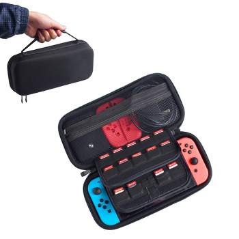 Insten Carrying Case For Nintendo Switch & OLED Model Console and Accessories, Hard Shell Travel Case with 29 Game Slot (Black)