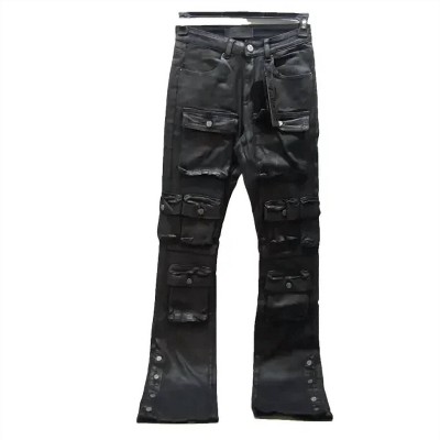 Men's 's Coated Denim Cargo Skinny Jeans - Tulones