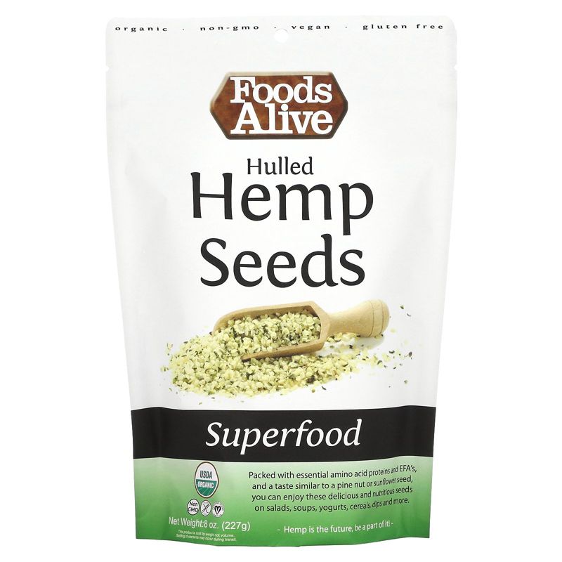 Foods Alive Superfood, Organic Hulled Hemp Seeds, 8 oz (227 g), 1 of 3