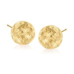 Ross-Simons Italian 10kt Yellow Gold Diamond-Cut Dome Stud Earrings - 1 of 4