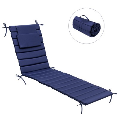 Crestlive Products 80 inch Patio Chaise Lounge Chairs Cushion 22D Sponge 220gsm Polyester Fabric