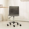 CAVINAS Mid-Back Home Office Desk Chairs, Faux Leather Adjustable Office Chair with 360° Swivel & Wheels, Ergonomic Office Chair, Armless Desk Chair - 2 of 4