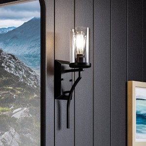 Urban Ambiance Luxury Contemporary Wall Sconce 19.25''H x 4.875''W,  Midnight Black Finish,  Mesa Collection, UHP4377 - 1 of 4
