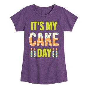 Girls' - Instant Message - Its My Cake Day Fitted Short Sleeve Graphic T-Shirt - 1 of 4