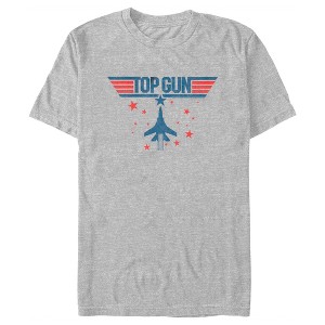 Men's Top Gun Fighter Jet and Stars Logo T-Shirt - 1 of 4