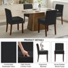 DOMETOUR Linen Upholstered Dining Chair Set of 2, Modern Armless Chair With Cushioned Seat for Living Room - 3 of 4