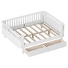 Ridstar 78.7 in. W Children's Full -Size Wooden Platform Bed with Guardrails-White - 4 of 4