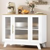 Accent Storage Cabinet, 36'' Sideboard Buffet Cabinet with Fluted Glass Door and Adjustable Shelf - 4 of 4