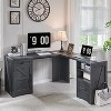 SinCiDo Home Office Desk, Modern Farmhouse 59" Computer Desk w/File Cabinet for Letter, T4, F4 Legal Storage, for Writing & Studying - 3 of 4