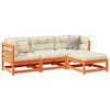 vidaXL Patio Sofa Set with Cushions Modular Outdoor 4 Piece Solid Wood Pine - Wax Brown - 2 of 4