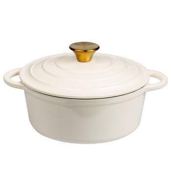 Lexi Home Enameled 2.8 Qt. Cast Iron Dutch Oven