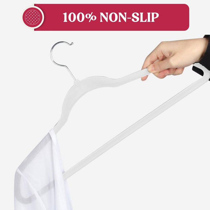 30/50 Non Slip Velvet Hangers Premium Heavy Heavy Duty Clothes Hangers with 360 Swivel Hook - Lux Decor Collection, 2 of 4