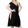 LA LEELA Women's Summer Vacation Beachwear Bathing Suit Loose Swing Swimsuit Cover ups Tops X-Large-XX-Large Black, Solid - 3 of 4