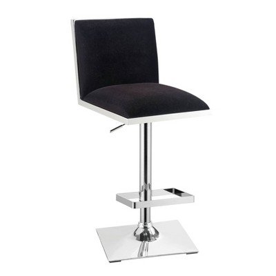 Kassel Contemporary Cushioned Swivel Adjustable Barstool Black - HOMES: Inside + Out