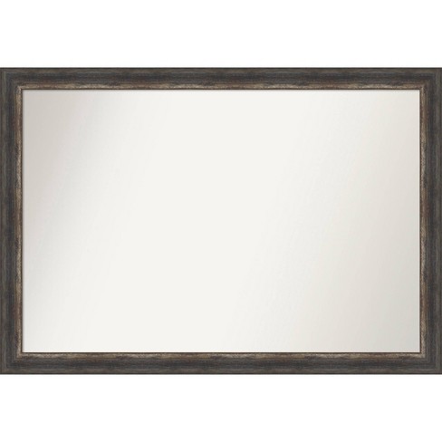 40" x 28" Non-Beveled Bark Rustic Char Narrow Wall Mirror - Amanti Art: Polystyrene Frame, Wall Mount - image 1 of 4