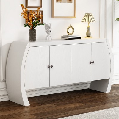 58" Sideboard Buffet Cabinet, Accent Entryway Console Table,Wood Coffee Bar Cabinet, Accent Storage Cabinet for Living Room Kitchen Hallway