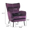 CAVINAS Luxury Wingback Velvet Accent Chair,Modern Arm Chair with Metal Legs and Pillow,Comfy Chairs for Reading Room,Bedroom,Living Room - 3 of 4