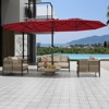 15 FT Double-Sided Rectangle Patio Market Umbrella with Base, Heavy Duty Waterproof and Windproof Umbrella, for Poolside, Lawn & Backyard - 4 of 4