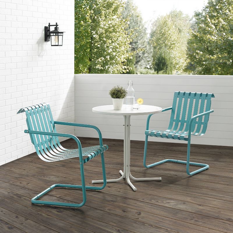 Gracie 3pc Outdoor Metal Bistro Set with Table & 2 Armchairs - Crosley, 3 of 9