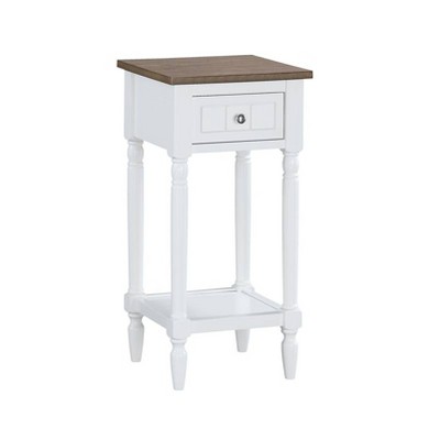 French Country Khloe Accent Table Driftwood Top/White - Breighton Home