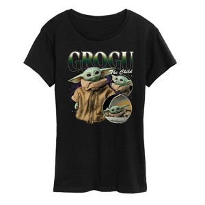 Women's - Star Wars - The Mandalorian Grogu Bootleg Short Sleeve Graphic T-Shirt - 1 of 4
