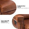 Favonius Wooden Upholstery Genuine Leather Swivel Rocker Recliner with Nailhead Trim for Bedroom and Living Room| ARTFUL LIVING DESIGN - 4 of 4