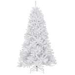 National Tree Company 7 ft Pre-Lit Artificial Full Christmas Tree, White, North Valley Spruce, White Lights, Includes Stand