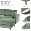 Modern Polyester modular section sofa, U-shaped convertible L-shaped sofa set with pillow, oversized sectional sofa with footstool - 4 of 4