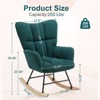 CAVINAS Teddy Fabric Glider Rocking Chair with High Backrest,Comfy Upholstered Rocking Chairs,Nursery Accent Chair for Bedroom - 3 of 4