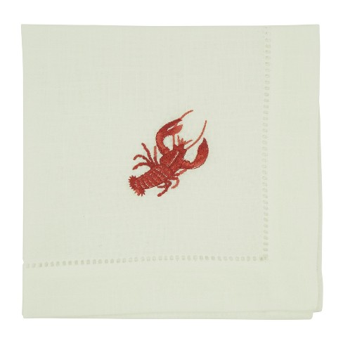 Saro Lifestyle Cotton Table Napkins With Embroidered Borders (set Of 4) :  Target