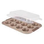 Anolon Advanced Bronze Bakeware 12 Cup Nonstick Muffin Pan with Silicone Grips