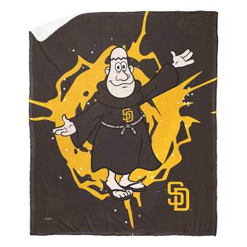 50"x60" MLB San Diego Padres Mascot 2 Layer Silk Touch Faux Shearling Throw Blanket